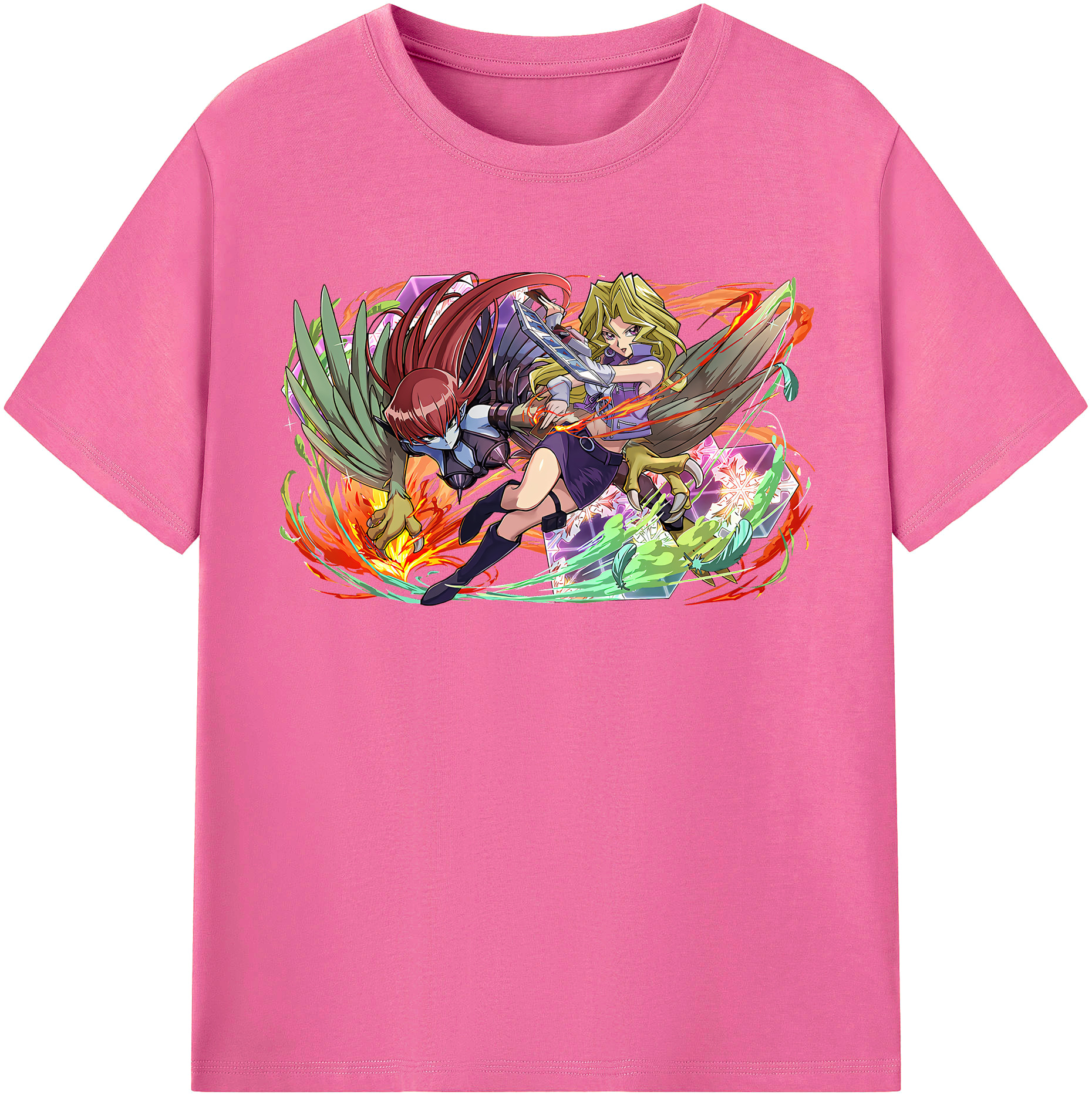 （画像用） 遊☆戯☆王 Yu-Gi-Oh! レディースカジュアルプリントTシャツ（綿100％）